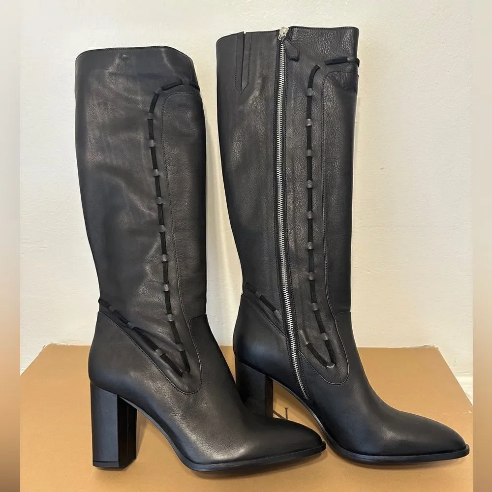Sylven New York  Women’s straps tall  leather  boot in black Sz 11, new in box